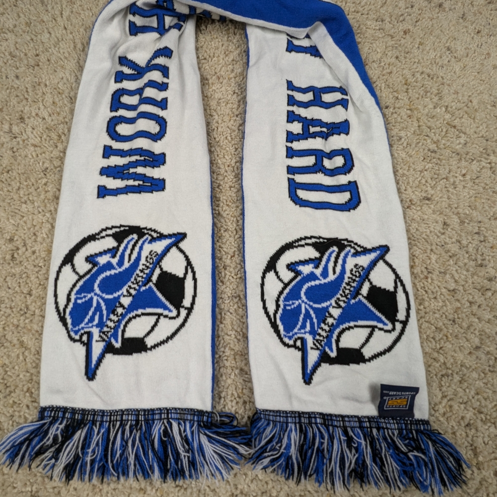 Blue and White Soccer Scarf